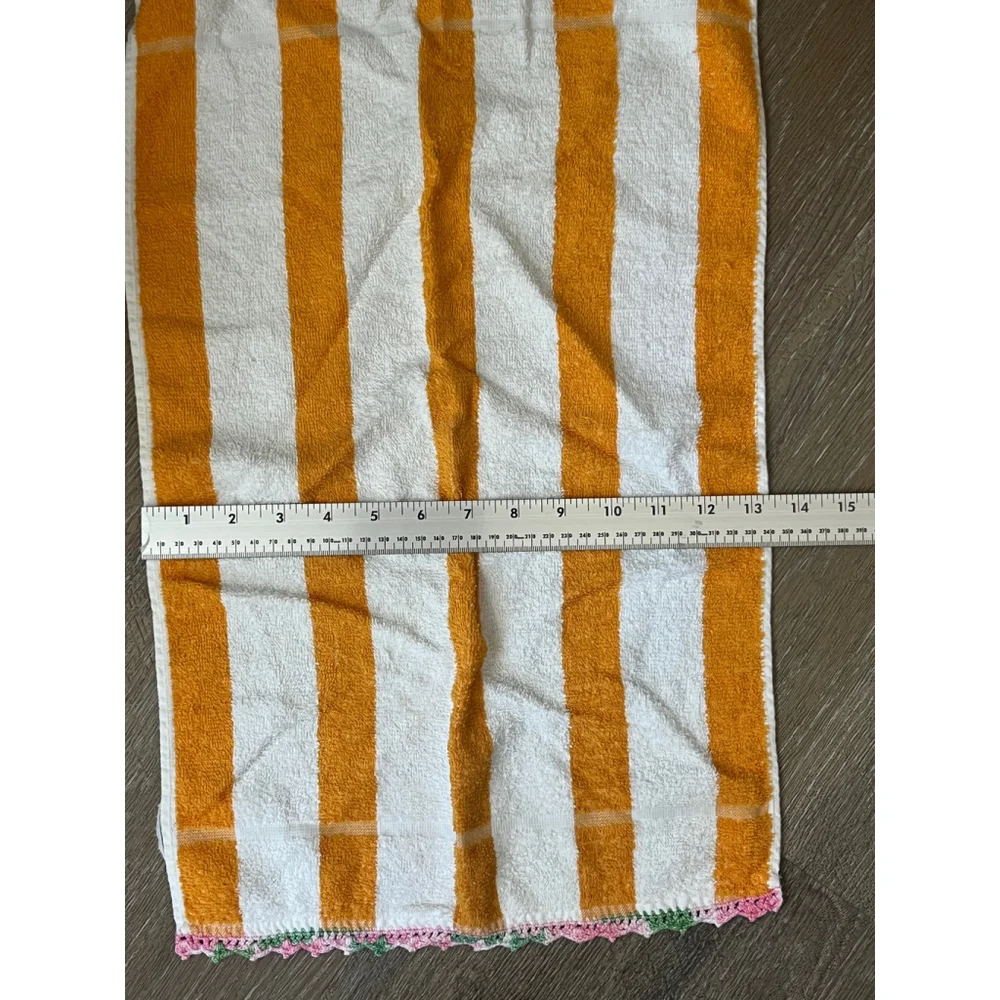 Cannon Orange & White Striped Hand Towel One Size